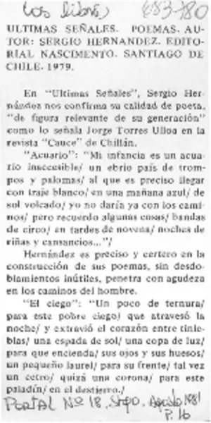 Últimas señales.  [artículo]