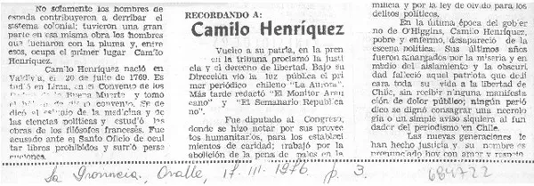 Camilo Henríquez.  [artículo]