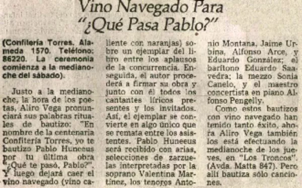 Vino navegando para "¿Qué pasa Pablo?".  [artículo]
