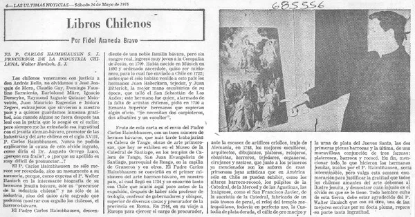 Libros chilenos  [artículo] Fidel Araneda Bravo.