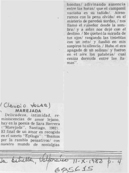 Marejada  [artículo] Claudio Solar.