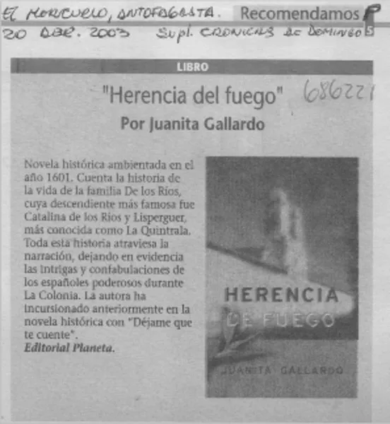 Herencia del fuego  [artículo]