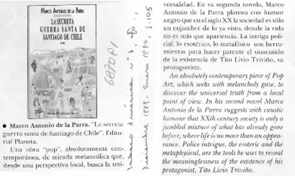 La secreta guerra santa de Santiago de Chile.  [artículo]