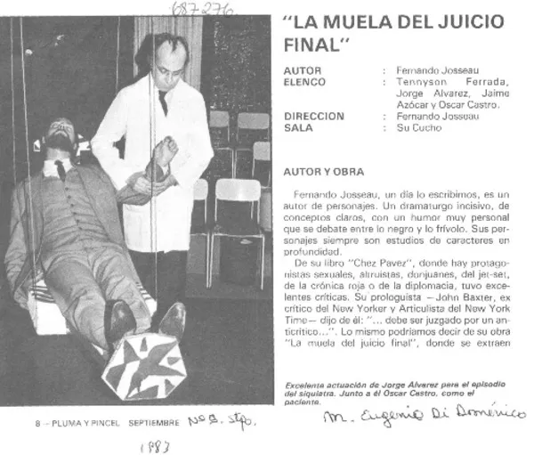 La muela del juicio final  [artículo] María Eugenia Di Doménico.