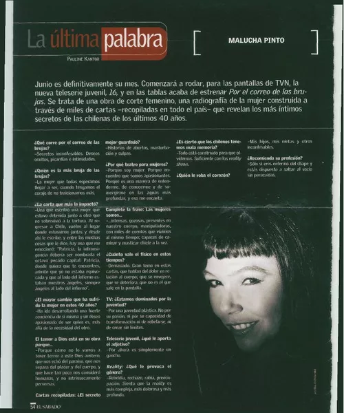 La última palabra [entrevista] [artículo] : Pauline Kantor.