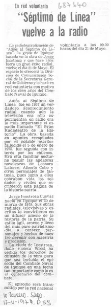 "Séptimo de línea" vuelve a la radio.  [artículo]