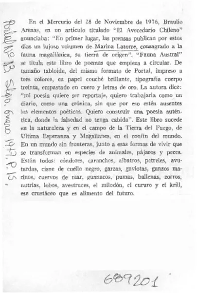 El abecedario chileno"  [artículo] Braulio Arenas.
