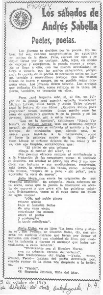 Poetas, poetas  [artículo] Andrés Sabella.