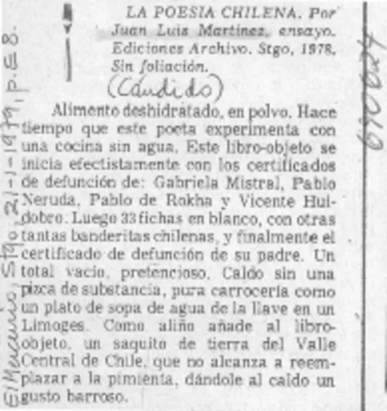 La poesía chilena  [artículo] Cándido.
