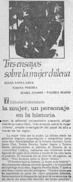 Tres ensayos sobre la mujer chilena  [artículo]