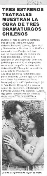 Jorge Marchant estrenará obra sobre Gabriela Mistral.  [artículo]