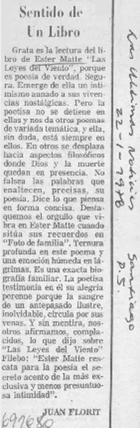 Sentido de un libro  [artículo]