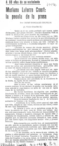 Mariano Latorre Court: la poesía de la prosa  [artículo] Jaime González Colville.