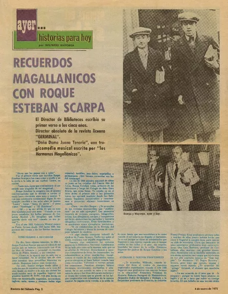 Recuerdos magallánicos con Roque Esteban Scarpa  [artículo] Wilfredo Mayorga.