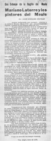 Mariano Latorre y los pintores del Maule  [artículo] Jaime González Colville.