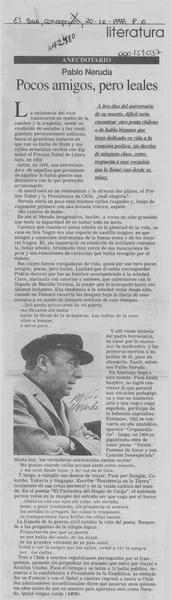 Pocos amigos, pero leales  [artículo].