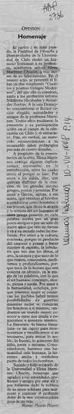 Homenaje  [artículo] Marino Pizarro Pizarro.
