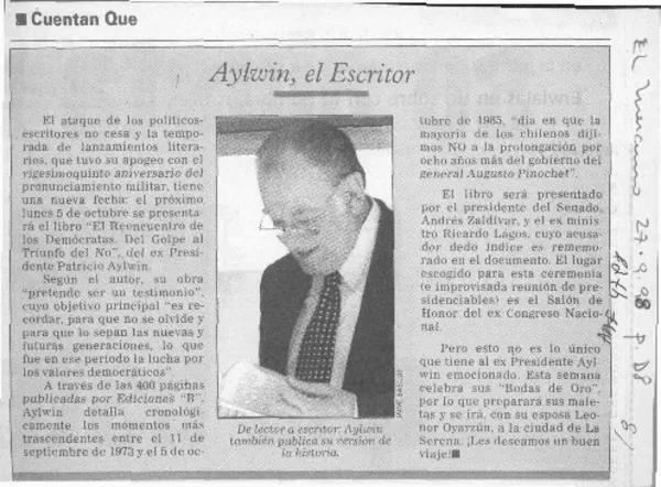 Aylwin, el escritor  [artículo].