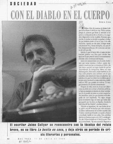 Con el diablo en el cuerpo  [artículo] Sonia Lira.