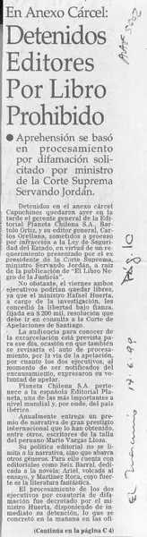 Detenidos editores por libro prohibido  [artículo].