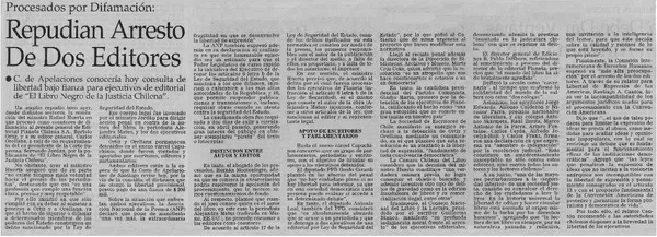 Repudian arresto de dos editores  [artículo].