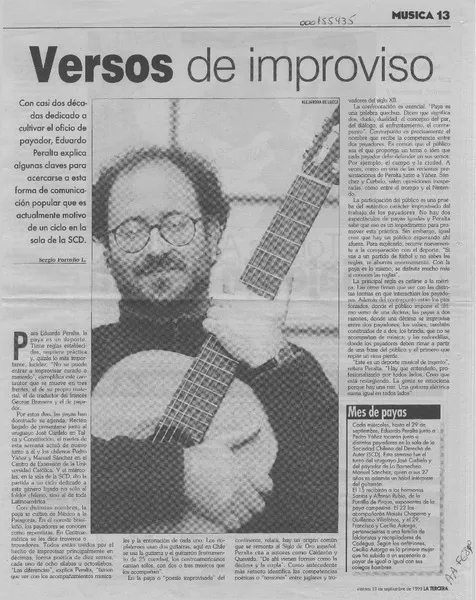 Versos de improviso  [artículo] Sergio Fortuño L.