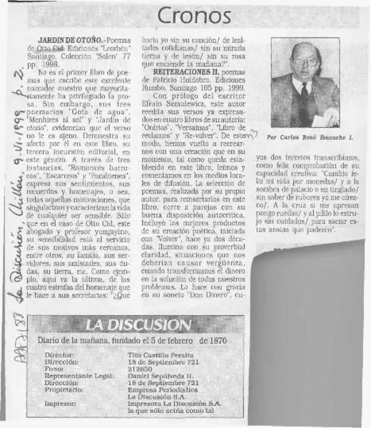 Cronos  [artículo] Carlos René Ibacache I.