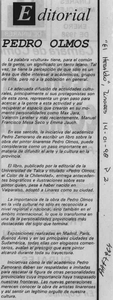 Pedro Olmos  [artículo].