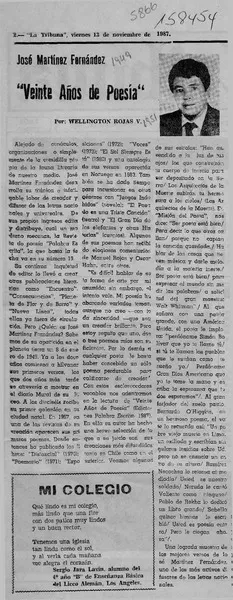 "Veinte años de poesía"  [artículo] Wellington Rojas V.