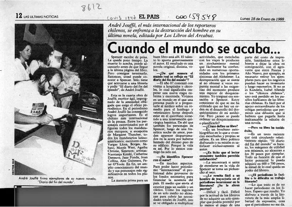 Cuando el mundo se acaba --  [artículo].