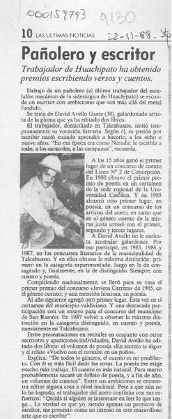 Pañolero y escritor  [artículo].