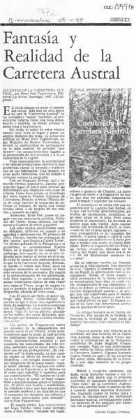 Fantasía y realidad de la carretera austral  [artículo] Cecilia Valdés Urrutia.