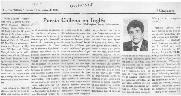 Poesía chilena en inglés  [artículo] Wellington Rojas Valdebenito.