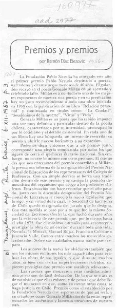 Premios y premios  [artículo] Ramón Díaz Eterovic.