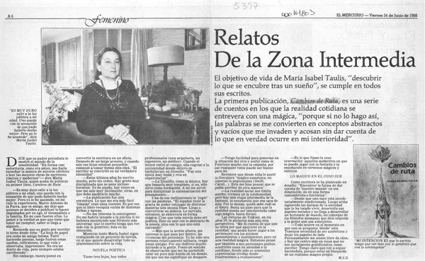 Relatos de la zona intermedia  [artículo] M. S. D.