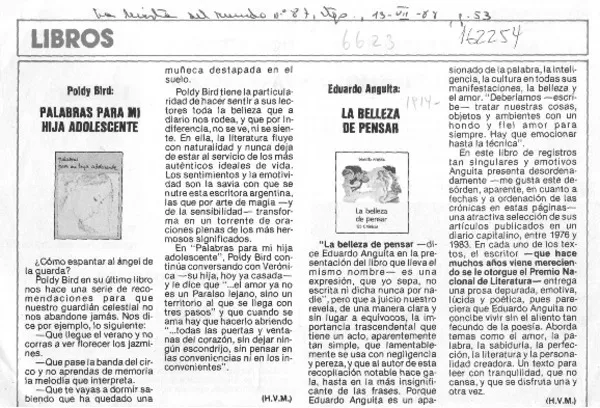 Libros  [artículo] H. V. M.