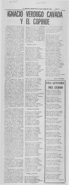 Ignacio Verdugo Cavada y el copihue  [artículo] Darío de la Fuente.