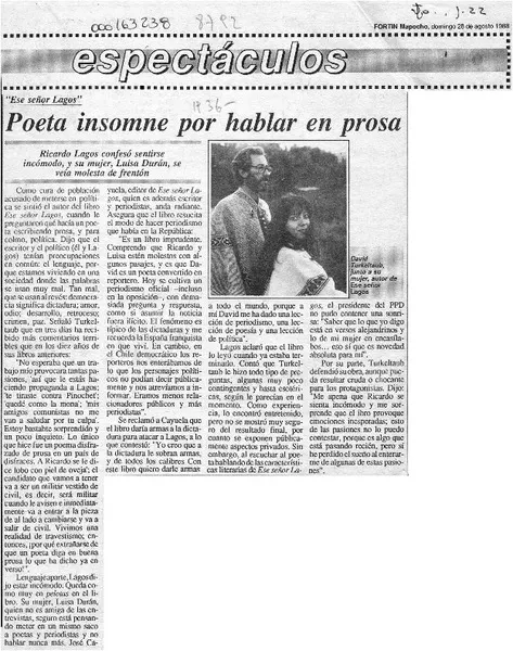 Poeta insomne por hablar en prosa  [artículo].