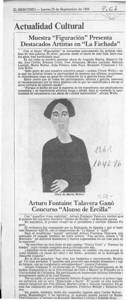 Arturo Fontaine Talavera ganó concurso "Alonso de Ercilla"  [artículo].