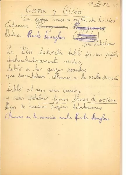 Garza y coirón  [manuscrito] Rolando Cárdenas.
