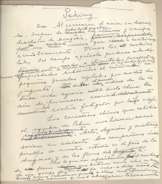 Peking  [manuscrito] Fernando Santiván.