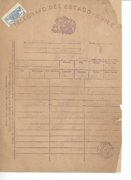 [Telegrama] 1950 ene. 11, Viña del Mar, Chile [a] Joaquín Edwards Bello  [manuscrito] Joaquín Edwards D.