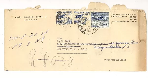 [Carta] 1958 jun. 25, Santiago, Chile [a] Doris Dana, New York  [manuscrito] Clara Luz Godoy de Araya.