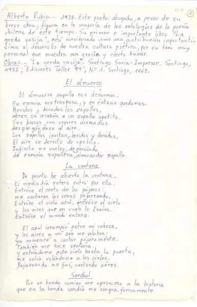 [Antologia de poetas de la generación del 50]  [manuscrito] Rolando Cárdenas.