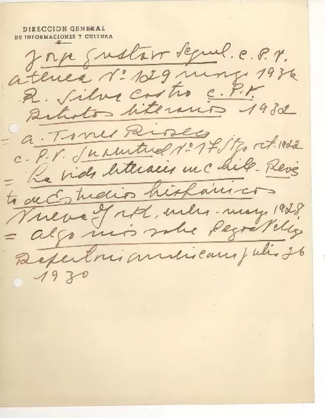[Bibliografia sobre Carlos Pezoa Veliz]  [manuscrito]