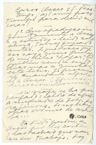 [Carta] 1949, Veracruz, México [a] José Santos González Vera  [manuscrito] Gabriela Mistral.
