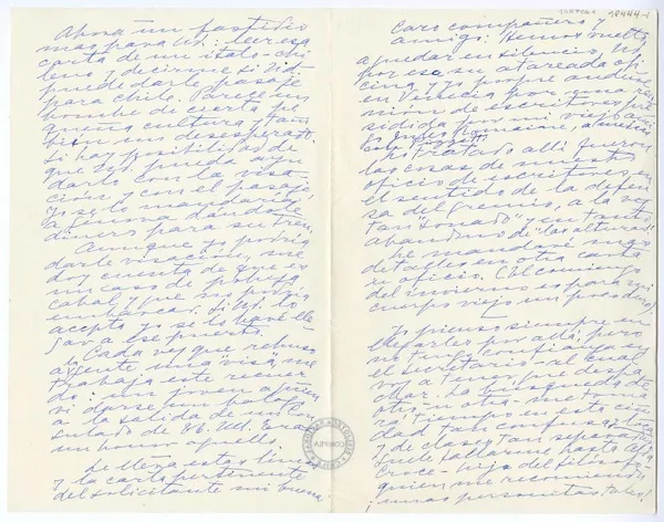 [Carta] 1952, Nápoles, Italia [a] Humberto Díaz-Casanueva  [manuscrito] Gabriela Mistral.