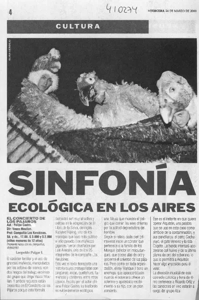 Sinfonía ecológica en los aires  [artículo] Leopoldo Pulgar I.