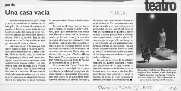 Una casa vacía  [artículo] As