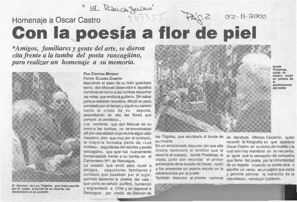 Con la poesía a flor de piel  [artículo] Cristián Moreno
